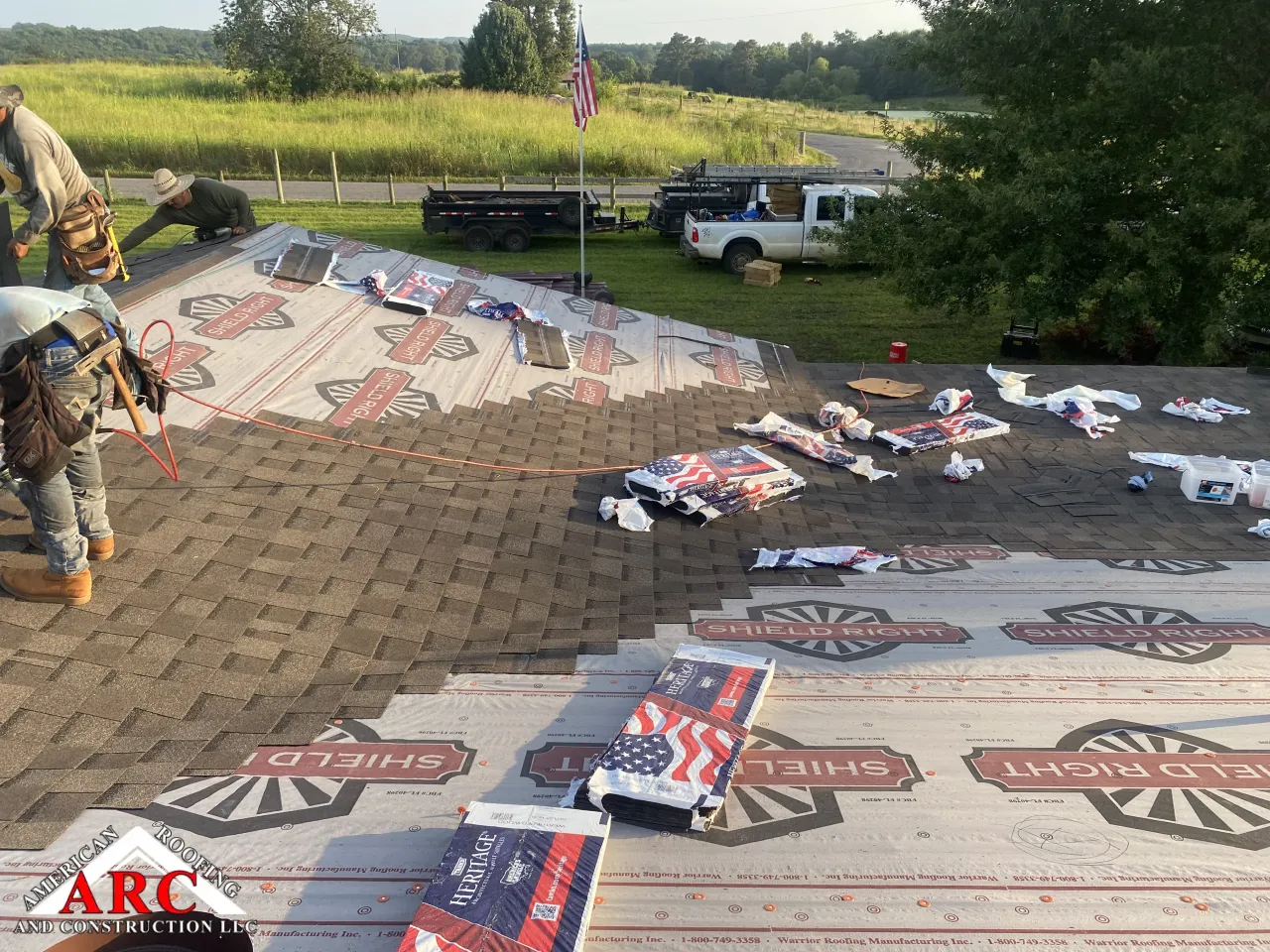 Metal roof remove install 30 year shingle